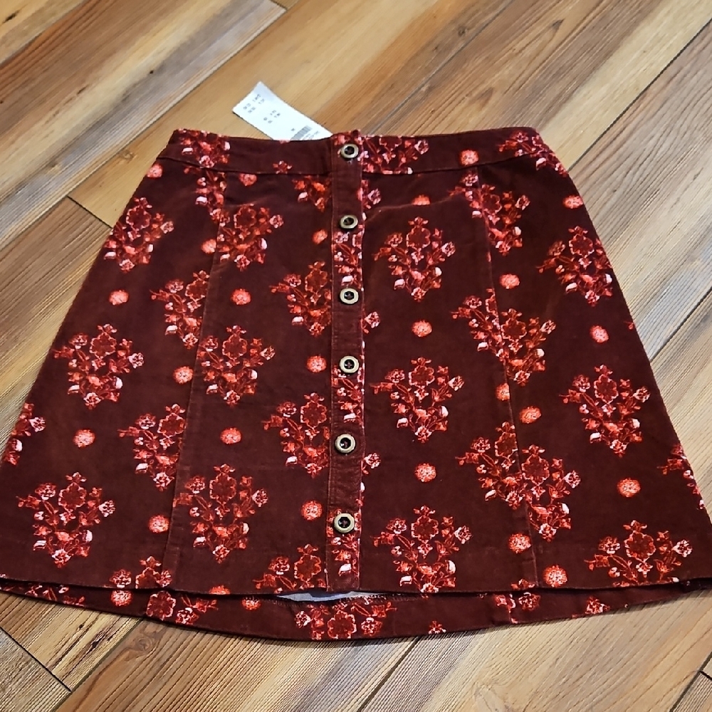 🆕 Hollister burnt Orange  A-Line Mini Skirt